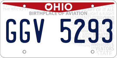 OH license plate GGV5293