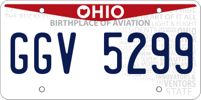 OH license plate GGV5299