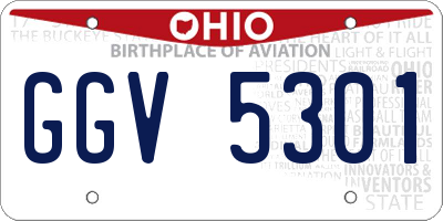 OH license plate GGV5301