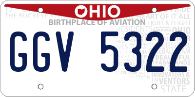 OH license plate GGV5322