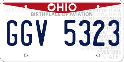 OH license plate GGV5323