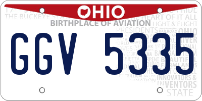 OH license plate GGV5335