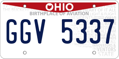 OH license plate GGV5337