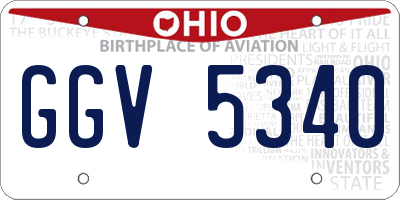 OH license plate GGV5340