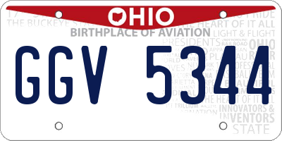 OH license plate GGV5344