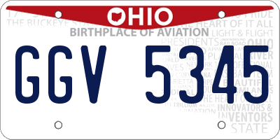 OH license plate GGV5345