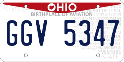 OH license plate GGV5347