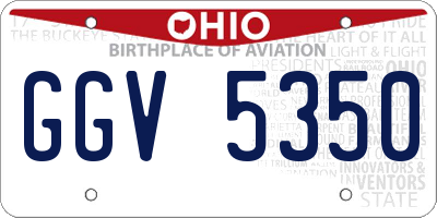 OH license plate GGV5350