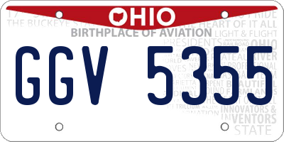 OH license plate GGV5355