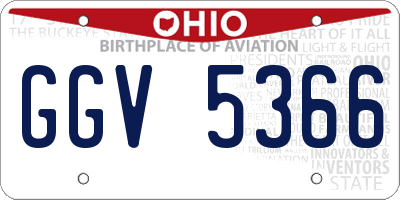 OH license plate GGV5366