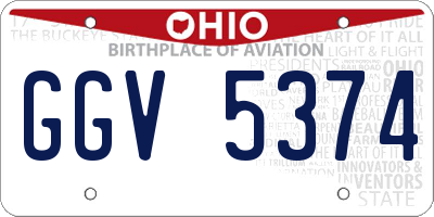 OH license plate GGV5374