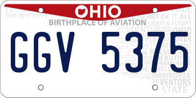 OH license plate GGV5375
