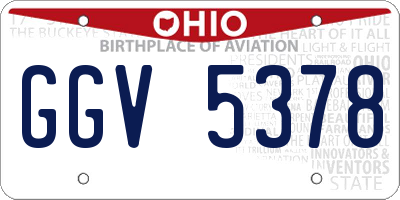 OH license plate GGV5378