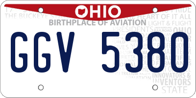 OH license plate GGV5380