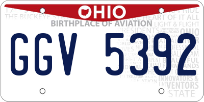 OH license plate GGV5392