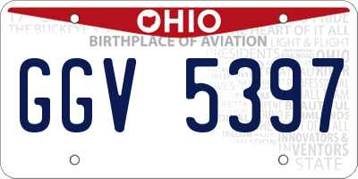 OH license plate GGV5397