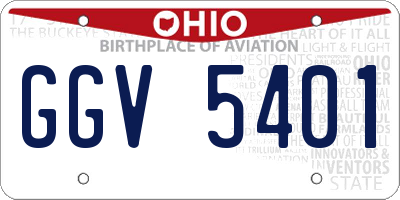OH license plate GGV5401