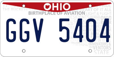 OH license plate GGV5404