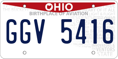 OH license plate GGV5416
