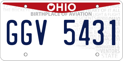 OH license plate GGV5431
