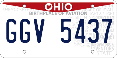 OH license plate GGV5437