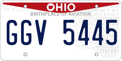 OH license plate GGV5445