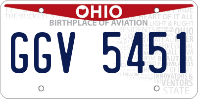 OH license plate GGV5451