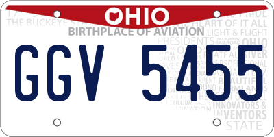 OH license plate GGV5455