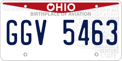 OH license plate GGV5463