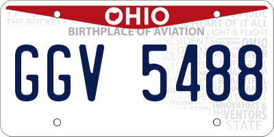 OH license plate GGV5488