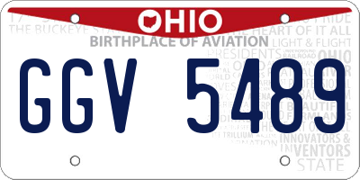 OH license plate GGV5489