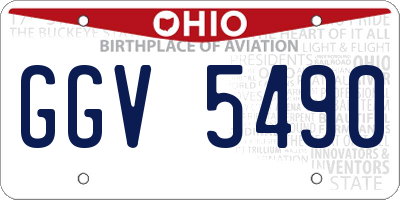 OH license plate GGV5490