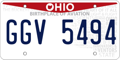 OH license plate GGV5494
