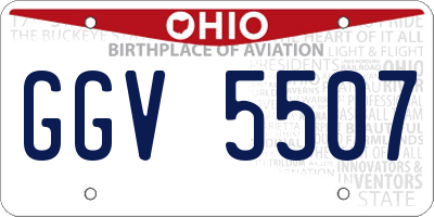 OH license plate GGV5507