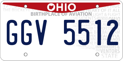 OH license plate GGV5512
