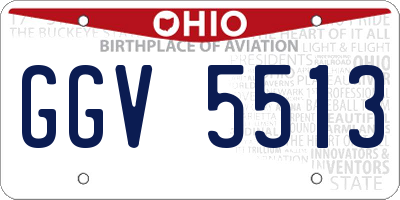 OH license plate GGV5513