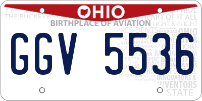 OH license plate GGV5536