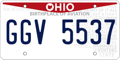 OH license plate GGV5537