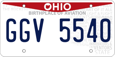 OH license plate GGV5540