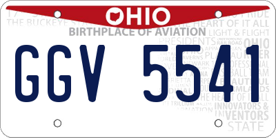 OH license plate GGV5541