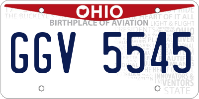 OH license plate GGV5545