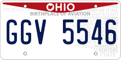 OH license plate GGV5546
