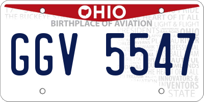 OH license plate GGV5547