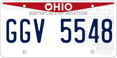 OH license plate GGV5548
