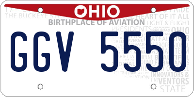 OH license plate GGV5550
