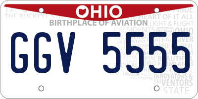 OH license plate GGV5555