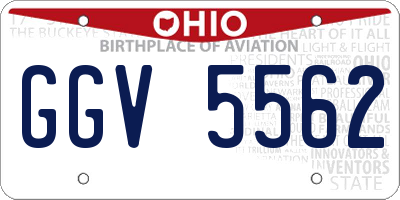 OH license plate GGV5562