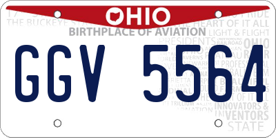 OH license plate GGV5564