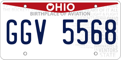 OH license plate GGV5568