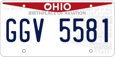 OH license plate GGV5581